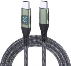  Nejlon USB-C / USB-C kijelzőkábellel 3m 60W - szürke (6628003595C)