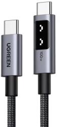 CABLU alimentare si date Ugreen, L509, Fast Charging Data Cable pt. smartphone, USB Type-C la USB Type-C 100W/5A, 0.5m, braided, gri 45612 (timbru verde 0.08 lei) - 6941876246120 (45612)