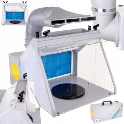 HSENG® Airbrush Machinery Permetező doboz elszívással, világítással és forgó állvánnyal modellezőknek () (HS-E426DCLK)