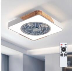 Brilagi - Plafonieră LED reglabilă cu ventilator LED/38W/230V, 50 cm, alb/stejar + telecomandă (BG4031)
