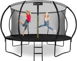 HyperMotion Kerti trambulin XXXL gyerekeknek - 430 cm 14FT - létrával és belső hálóval - otthonra és kertbe - 150kg max