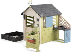Smoby Căsuță cu grădină la intrare Pretty Playhouse&Kitchen Life Smoby cu bucătărie, extensibilă, cu filtru UV, de la 24 luni (SM810305-I) Casuta pentru copii