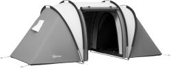 Outsunny Cort de camping familial 4-5 persoane cu 2 camere 3 ferestre, sac de transport, impermeabil, dim. 450L x 220l x 180Hcm | Aosom Romania (A20-387V00GY) Cort
