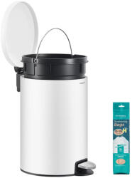 SONGMICS Kerek szemetes, 20L, fém, pedálos, levehető belső vödör, felhő fehér (LTB021WZ01)