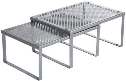 SONGMICS Konyhai rendszerező polc, 2 db, ezüst (KCS01SV)