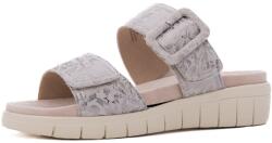 Caprice Papuci dama din piele naturala nabuc, Caprice 9-27203-44 155 OFFWHITE/SILVE, argintiu