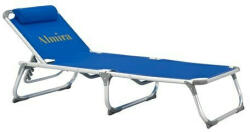 HomeMarkt Almira HM5054.01 Șezlong de Plajă Albastru Pliabil din Aluminiu cu Pernă 188x58x28cm HM5054.01 (HM5054.01)