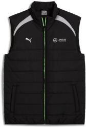 PUMA Mercedes AMG Petronas férfi cipzáros párnázott mellény, fekete-ezüst-fehér-zöld, S24 (62732601)