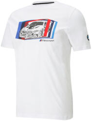 PUMA BMW M Motorsport Car Graphic férfi póló, fehér-kék-piros (59952702-XXL)