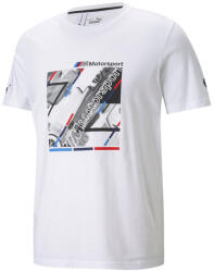 PUMA BMW M Motorsport Graphic T7 férfi póló, fehér-kék-piros (59952802-XXL)