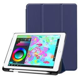 Gigapack IPAD 9.7 (2018) / 9.7 (2017) GIGAPACK Tok álló, bőr hatású aktív FLIP, ceruza tartó, SÖTÉTKÉK (GP-78187) (GP-78187)