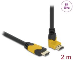 Delock HDMI 2.1 Összekötő Fekete-Sárga 2m 86989 (86989)