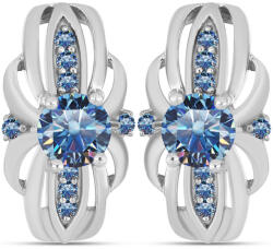  Ezüst Fülbevaló Óceánkék Moissanite-tal, Y63354