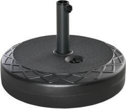 Outsunny Bază de Umbrelă Rotundă din Plastic Rezistent 30kg, Ø55x14cm, Ideală pentru Stabilitate, Ușor de Mutat, Negru | Aosom Romania (84D-131)
