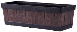 Strend Pro Műanyag virágláda, Strend Pro Garden Woodeff, sötétbarna, 47 x 15 cm, magasság: 17 cm, faerezetes mintázat, 9 l, fahatású (TC256803)