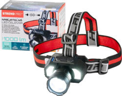 Strend Pro Fejlámpa, Strend Pro XL121807, fekete, 1000 lm, LED, zoom funkció, 1800 mAh Li-ion, USB töltés, akkumulátoros, állítható fejpánt (TC2173364)
