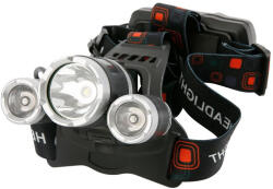 Strend Pro Fejlámpa, Strend Pro, HeadLight H931R, fekete, 1200 mAh, T6+2 XPE LED, 300 lm, 200 m hatótáv, vízálló, akkumulátoros, USB töltés, 4 világítási mód (TC2171965)