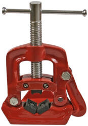Strend Pro Asztali csőszerelő satu, Strend Pro Cork PV3401, piros, 13-115 mm, acél pofákkal, csőhajlító segédfuratokkal, megerősített oldallemezekkel, csövekhez (TC212122)