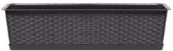 Prosperplast Rattan virágláda, Prosperplast Ratolla Case P 700, barna, 68, 5 x 17, 3 cm, magasság: 15 cm, alátéttel, 13 l, rattan hatású (TC255452)
