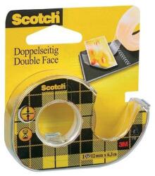 3M Bandă adezivă, față-verso, cu dozator, manuală, 12, 7 mm x 6, 3 m, 3M SCOTCH, 6m