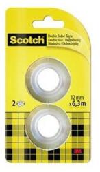 3M Bandă adezivă, față-verso, înlocuire, 12 mm x 6, 3 m, 3M SOCTCH, 2 buc