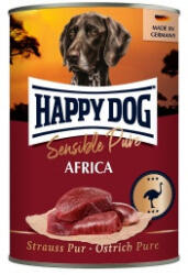 Happy Dog pur konzerv strucc ízesítésű nedves állateledel felnőtt kutyák számára 6x400 g 900 ml