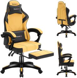 Huzaro Gaming szék, Huzaro Force 3.7, kényelmes lábtartóval, SeatRest funkcióval és puha kartámaszokkal, biztonságos poliuretán-gumi kerekek, Sárga (HZ-FORCE3.7YELLOW)