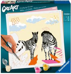 Ravensburger - CreArt pictura pe numere pentru adulti zebre - RVSPBN23666 (RVSPBN23666)