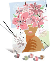 Ravensburger - Pictura pe numere Tablou Canvas femeie cu flori in cap - RVSPBN23908 (RVSPBN23908)