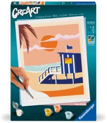 Ravensburger - CreArt pictura pe numere pentru adulti cabana pe plaja - RVSPBN23896 (RVSPBN23896)