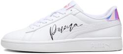 PUMA Puma, Smash 3.0 logós műbőr sneaker, Fehér, Rózsaszín, 38 EU (392582-01-5)