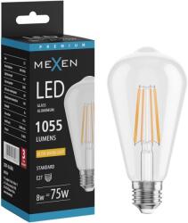 Mexen Vintis Bec LED filament E27, ST64, 8W, Caldă - 2200K, 1055 lm, transparent - L152-E27-0822-00 (L152-E27-0822-00)