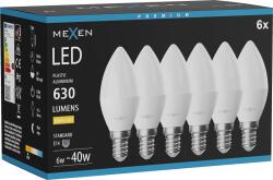 Mexen Nova 6x Bec LED E14, C37, 6W, Caldă - 3000K, 630 lm - L102-E14-0630-01x06 (L102-E14-0630-01x06)