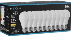 Mexen Nova 10x Bec cu LED E27, A60, 5W, Caldă - 3000K, 525 lm - L100-E27-0530-01x10 (L100-E27-0530-01x10)