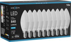 Mexen Nova 10x Bec LED E14, C37, 8W, Rece - 6500K, 840 lm - L102-E14-0865-01x10 (L102-E14-0865-01x10)