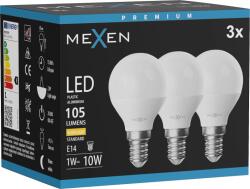 Mexen Nova 3x Bec LED E14, G45, 1W, Cald - 3000K, 105 lm - L101-E14-0130-01x03 (L101-E14-0130-01x03)