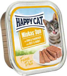 Happy Cat Minkas Duo Gabonamentes Alutálcás Macskaeledel (Marha és Nyúl) - 100 g