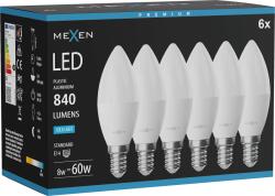 Mexen Nova 6x Bec LED E14, C37, 8W, Rece - 6500K, 840 lm - L102-E14-0865-01x06 (L102-E14-0865-01x06)