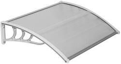 Moxu Műanyag Előtető, 120x90 cm, Szürke Színű Fali Tartóelemekkel, Áttetsző Polikarbonát Lapokkal (BPW-ET-120-90-GY)