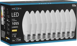 Mexen Nova 10x Bec LED E27, C37, 10W, Cald - 3000K, 1055 lm - L102-E27-1030-01x10 (L102-E27-1030-01x10)