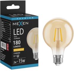 Mexen Vintis Bec LED filament E27, G80, 2W, Cald - 2200K, 180 lm, chihlimbar - L155-E27-0222-50 (L155-E27-0222-50)