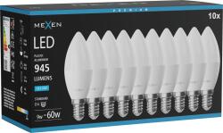 Mexen Nova 10x Bec LED E14, C37, 9W, Rece - 6500K, 945 lm - L102-E14-0965-01x10 (L102-E14-0965-01x10)