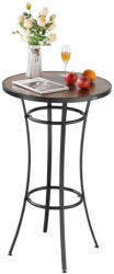 VEVOR Bárasztal 600x600x1000 mm modern kerek bisztróasztal beltérre és kültérre