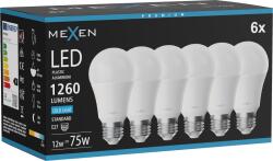 Mexen Nova 6x Bec LED E27, A60, 12W, Rece - 6500K, 1260 lm - L100-E27-1265-01x06 (L100-E27-1265-01x06)