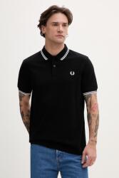 Fred Perry pamut póló Twin Tipped Shirt - fekete M