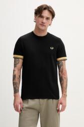 Fred Perry T-shirt férfi pamut - fekete S