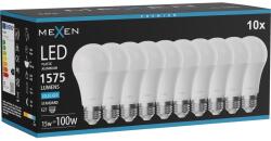 Mexen Nova 10x bec LED E27, A60, 15W, Rece - 6500K, 1575 lm - L100-E27-1565-01x10 (L100-E27-1565-01x10)