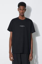 Fred Perry pamut póló Embroidered T-Shirt - fekete S