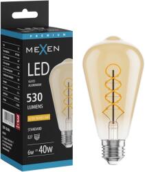 Mexen Vintis Bec LED filament cu spirală E27, ST64, 6W, Lumină caldă - 2700K, 530 lm, chihlimbar - L162-E27-0627-50 (L162-E27-0627-50)