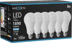 Mexen Nova 6x Bec LED E27, A70, 18W, Rece - 6500K, 1890 lm - L100-E27-1865-01x06 (L100-E27-1865-01x06)